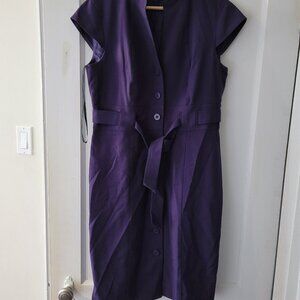 Calvin Klein, Purple, button up, with a belt, size 10